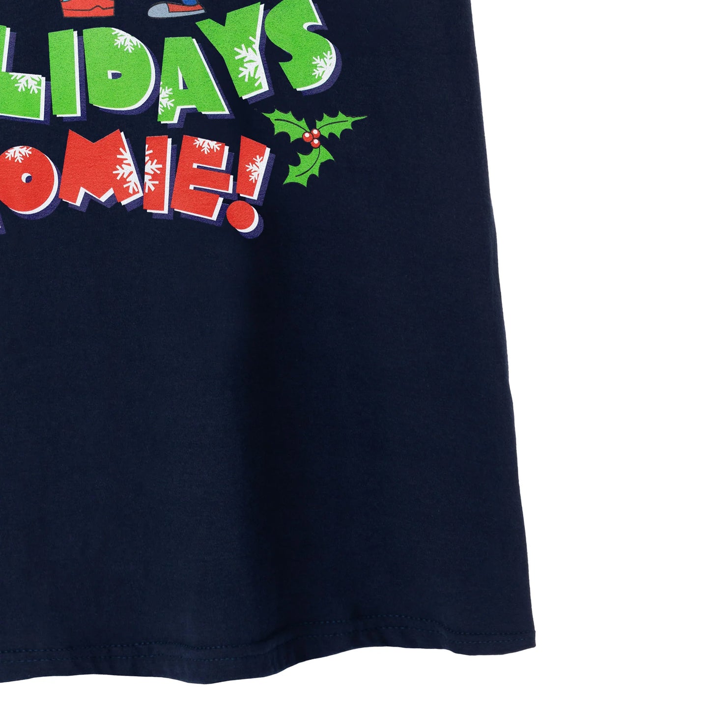 Navy - Side - Hey Arnold! Mens Happy Holidays Homie Christmas T-Shirt