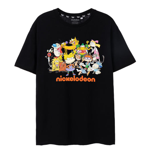 Black - Front - Nickelodeon Unisex Adult Classic Group Short-Sleeved T-Shirt