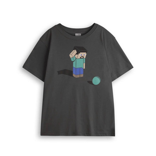 Black - Front - Minecraft Boys Short-Sleeved T-Shirt