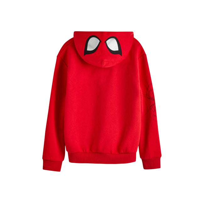 Red - Back - Spider-Man Childrens-Kids Face Hoodie