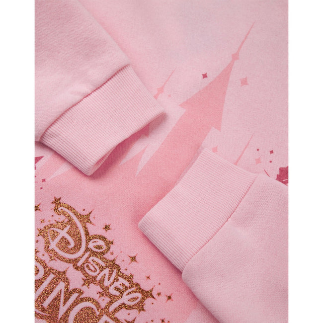 Pink - Side - Disney Princess Childrens-Kids Crown 3D Hoodie