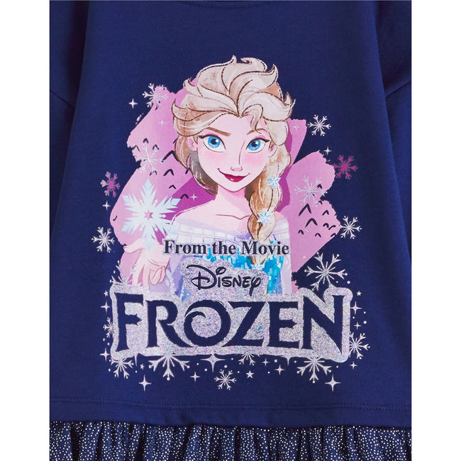 Navy - Lifestyle - Frozen Girls Elsa Casual Dress