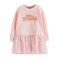 Pink - Front - Disney Princess Girls Logo Glitter Casual Dress