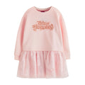 Pink - Front - Disney Princess Girls Logo Glitter Casual Dress