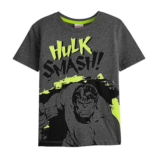 Black-Grey - Lifestyle - Marvel Boys Smash Logo T-Shirt (Pack of 2)