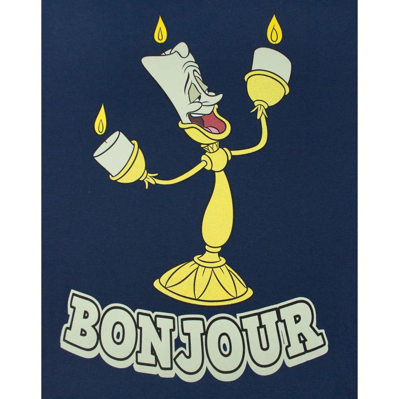 Navy Blue - Side - Beauty And The Beast Mens Bonjour T-Shirt