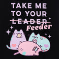 Black - Side - Pusheen Womens-Ladies Take Me To Your Feeder T-Shirt