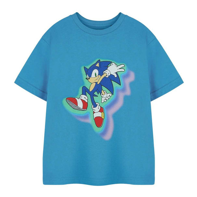 Blue - Front - Sonic The Hedgehog Boys Glow Trio Short-Sleeved T-Shirt