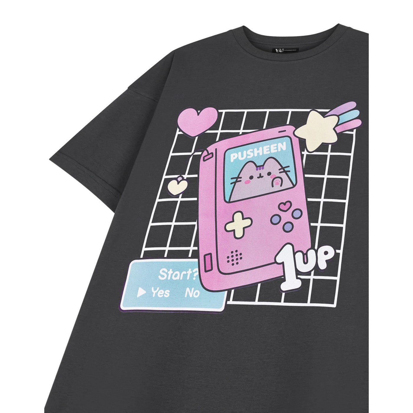 Charcoal - Pack Shot - Pusheen Womens-Ladies Gameboy Short-Sleeved T-Shirt