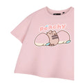 Pink Peach - Pack Shot - Pusheen Womens-Ladies Peachy Short-Sleeved Crop T-Shirt