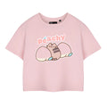 Pink Peach - Front - Pusheen Womens-Ladies Peachy Short-Sleeved Crop T-Shirt