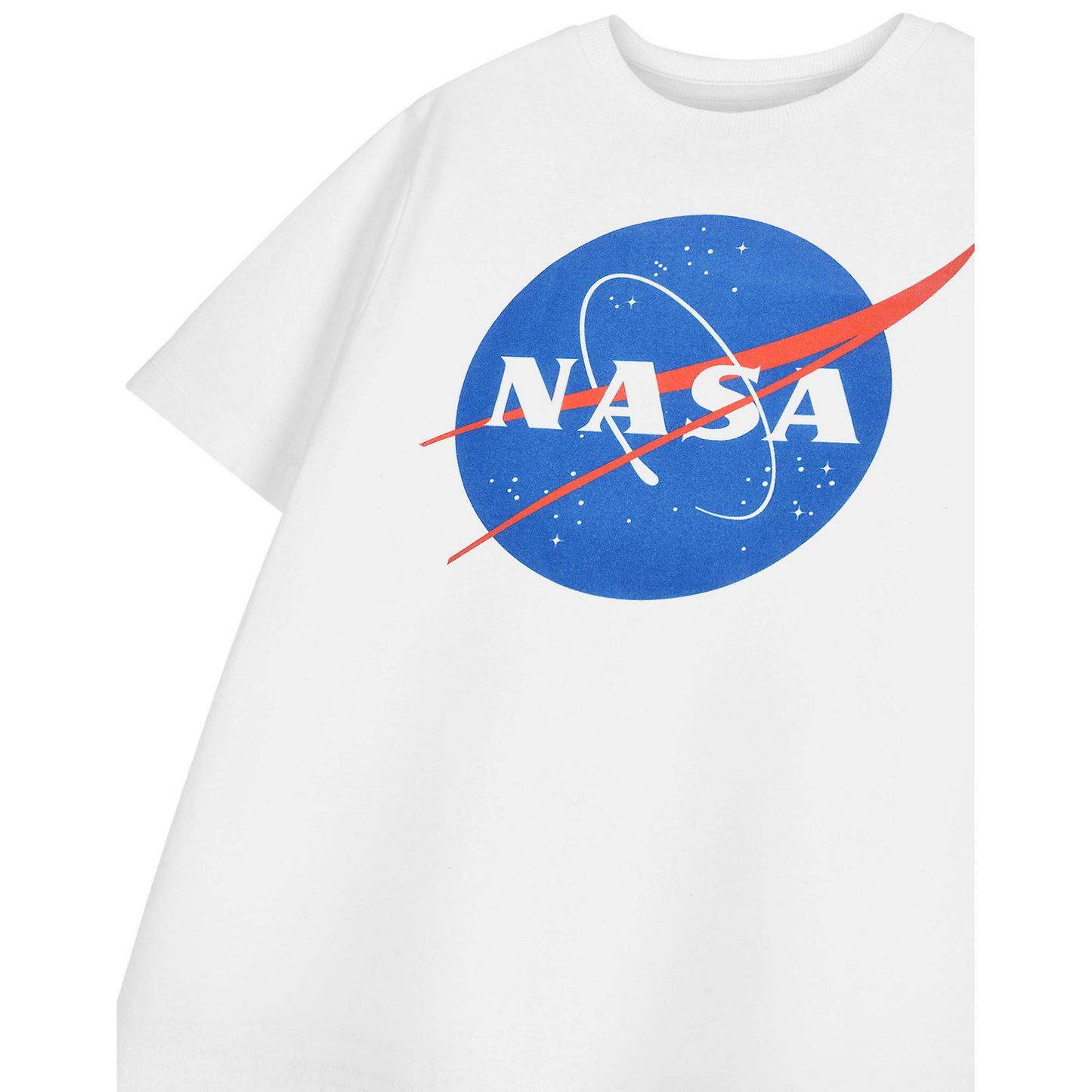 White - Side - NASA Childrens-Kids Classic Logo Short-Sleeved T-Shirt
