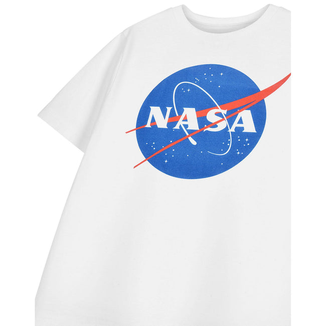 White - Side - NASA Childrens-Kids Classic Logo Short-Sleeved T-Shirt