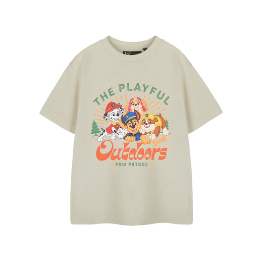 Oatmeal - Front - Paw Patrol Boys Playful Outdoors Short-Sleeved T-Shirt