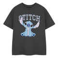 Charcoal - Front - Lilo & Stitch Girls College T-Shirt