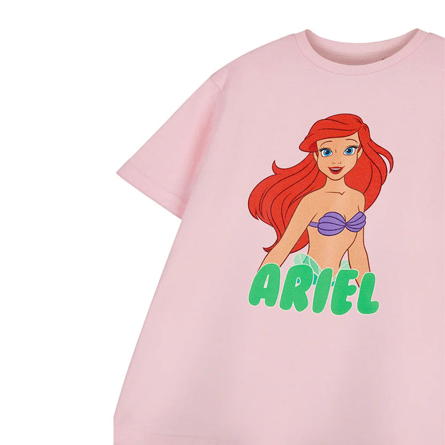 Pink - Side - The Little Mermaid Girls Ariel Short-Sleeved T-Shirt