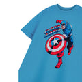 Blue - Side - Captain America Childrens-Kids Short-Sleeved T-Shirt