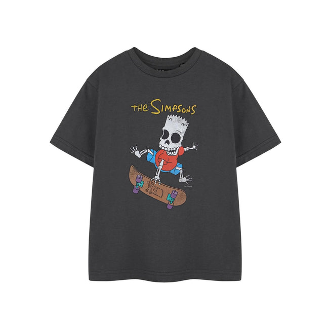 Grey - Front - The Simpsons Boys Bart Simpson Short-Sleeved Halloween T-Shirt