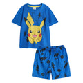 Blue - Front - Pokemon Boys Pikachu Short Pyjama Set