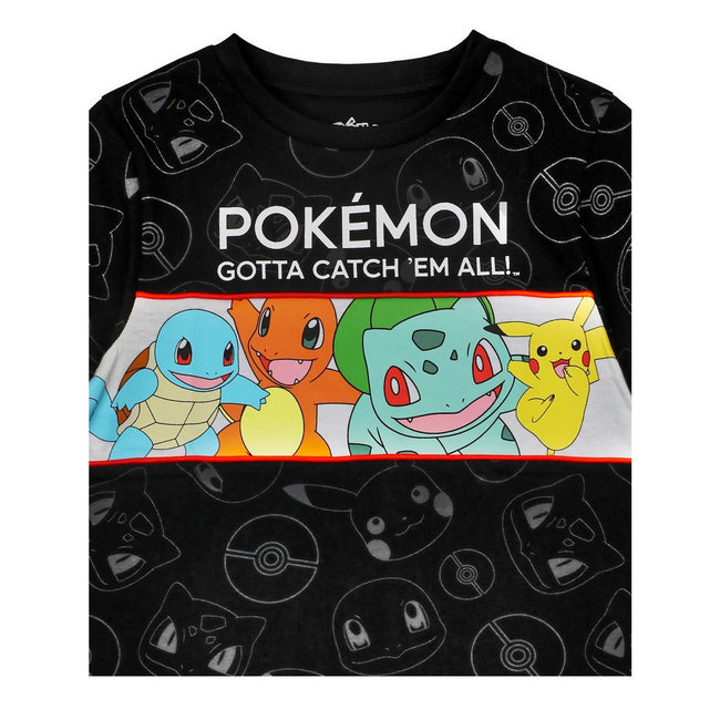 Black - Back - Pokemon Boys Characters Short-Sleeved T-Shirt