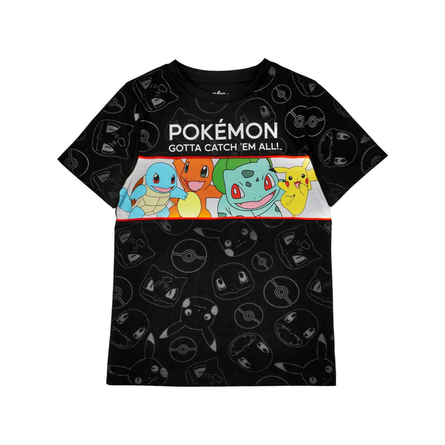 Black - Front - Pokemon Boys Characters Short-Sleeved T-Shirt