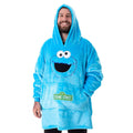 Blue - Front - Sesame Street Unisex Adult Cookie Monster Blanket Hoodie
