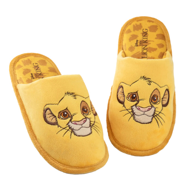 Yellow - Front - The Lion King Womens-Ladies Simba Mule Slippers