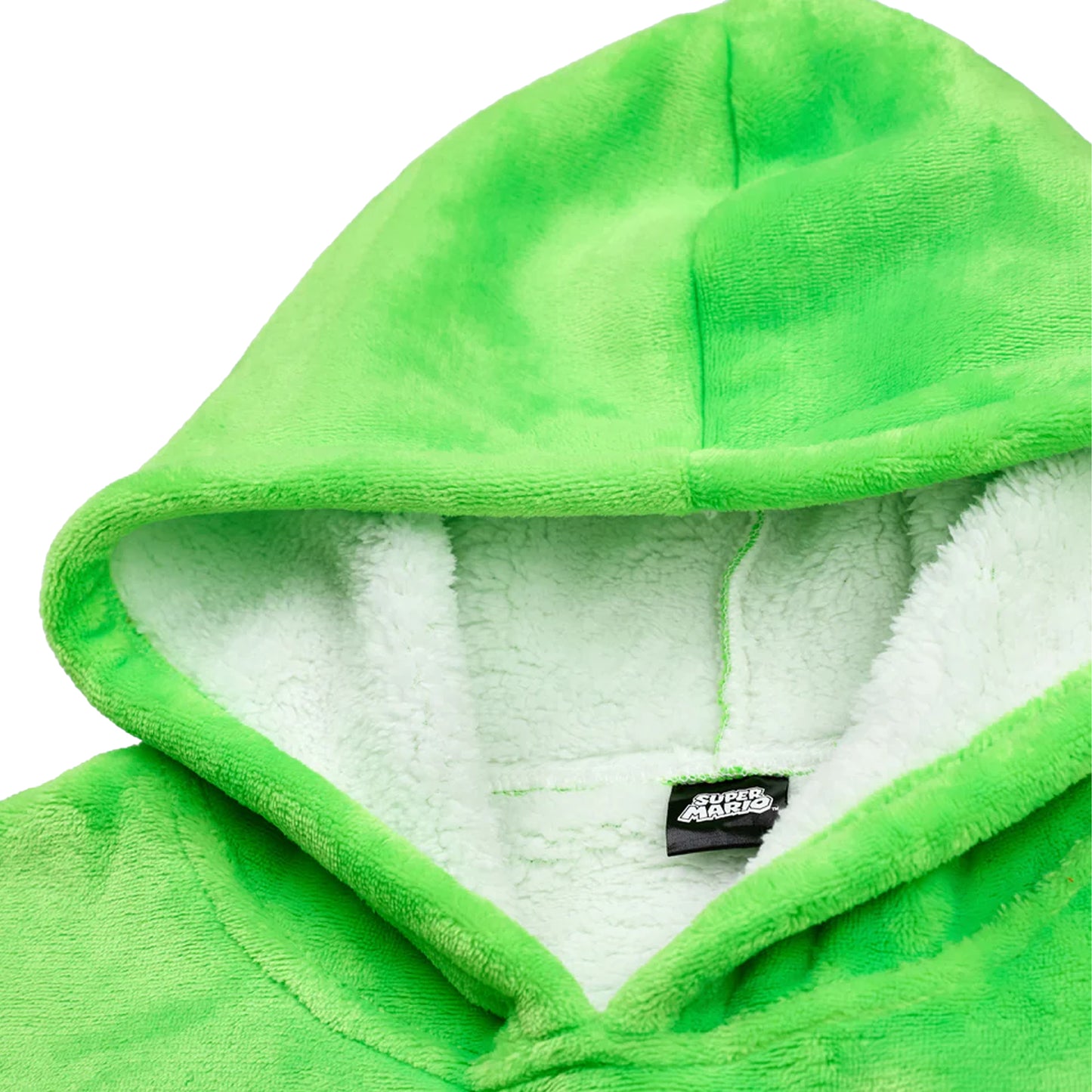Green - Side - Super Mario Childrens-Kids Yoshi Blanket Hoodie