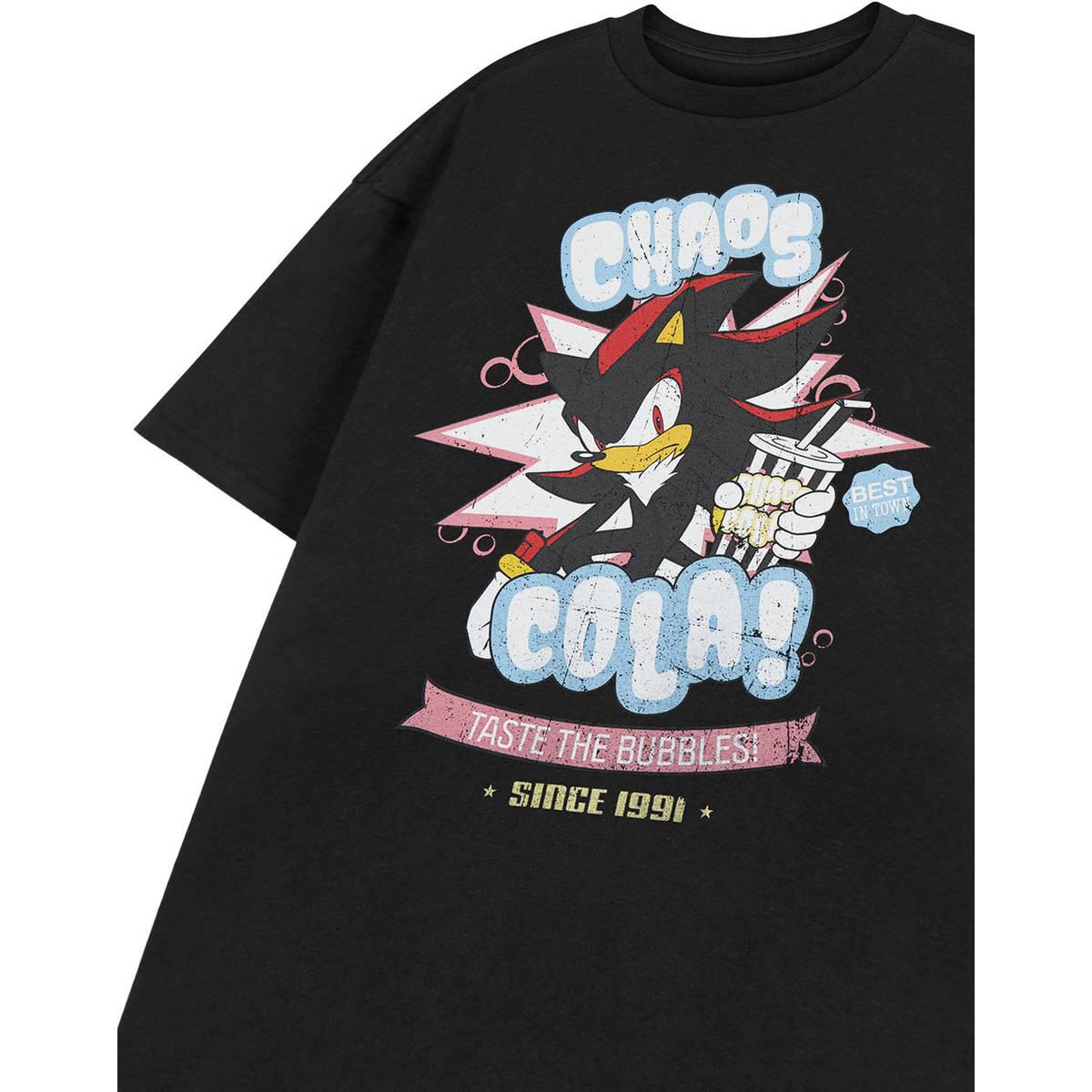 Black - Side - Sonic The Hedgehog Mens Chaos Cola Shadow Short-Sleeved T-Shirt