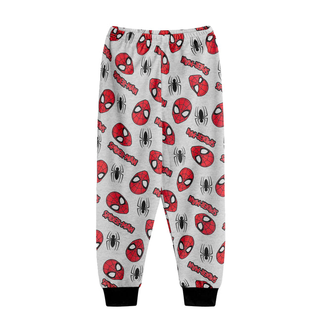 Red-Grey - Side - Spider-Man Boys Face Short-Sleeved Long Pyjama Set