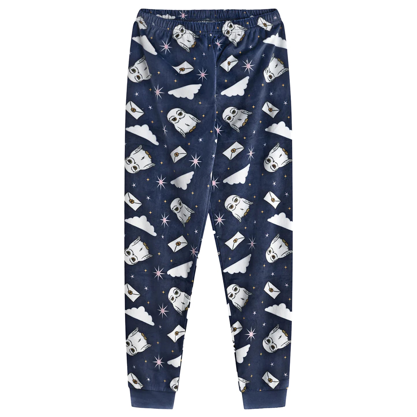 White-Blue - Side - Harry Potter Girls Hedwig Long Pyjama Set