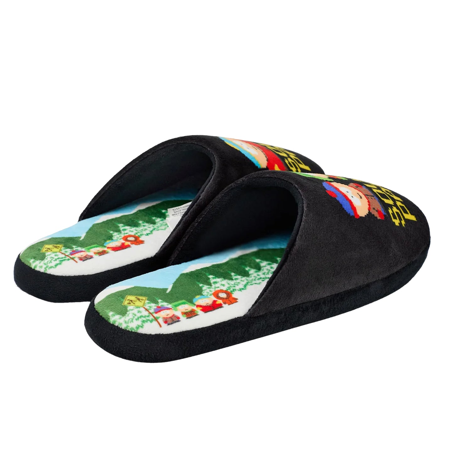 Black-Yellow - Side - South Park Mens Pixel Mule Slippers