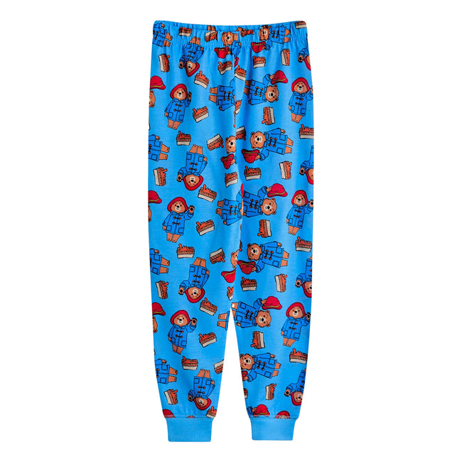 Blue - Side - Paddington Bear Childrens-Kids Character Long Pyjama Set