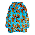 Blue-Brown - Back - Scooby Doo Boys Character All-Over Print Blanket Hoodie