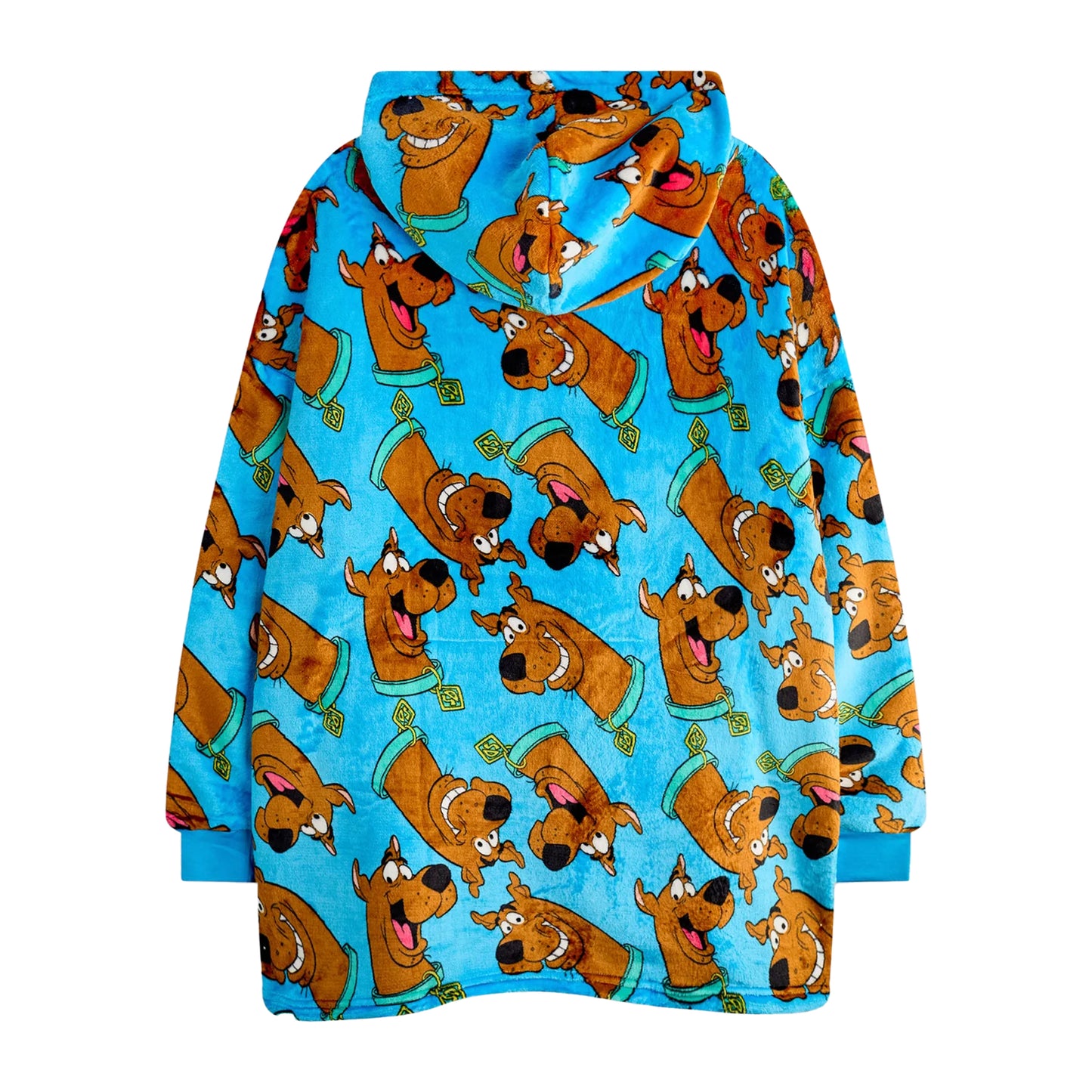 Blue-Brown - Back - Scooby Doo Boys Character All-Over Print Blanket Hoodie