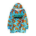 Blue-Brown - Front - Scooby Doo Boys Character All-Over Print Blanket Hoodie