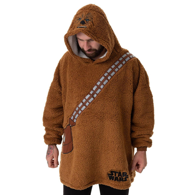 Brown - Front - Star Wars Unisex Adult Chewbacca Blanket Hoodie