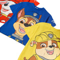 Red-Yellow-Blue - Side - Paw Patrol Boys Characters Short-Sleeved T-Shirt (Pack of 3)
