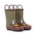 Brown - Back - The Gruffalo Childrens-Kids 3D Spikes Wellington Boots