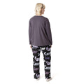 Grey-Black - Back - Casper Womens-Ladies Character Long-Sleeved Long Pyjama Set