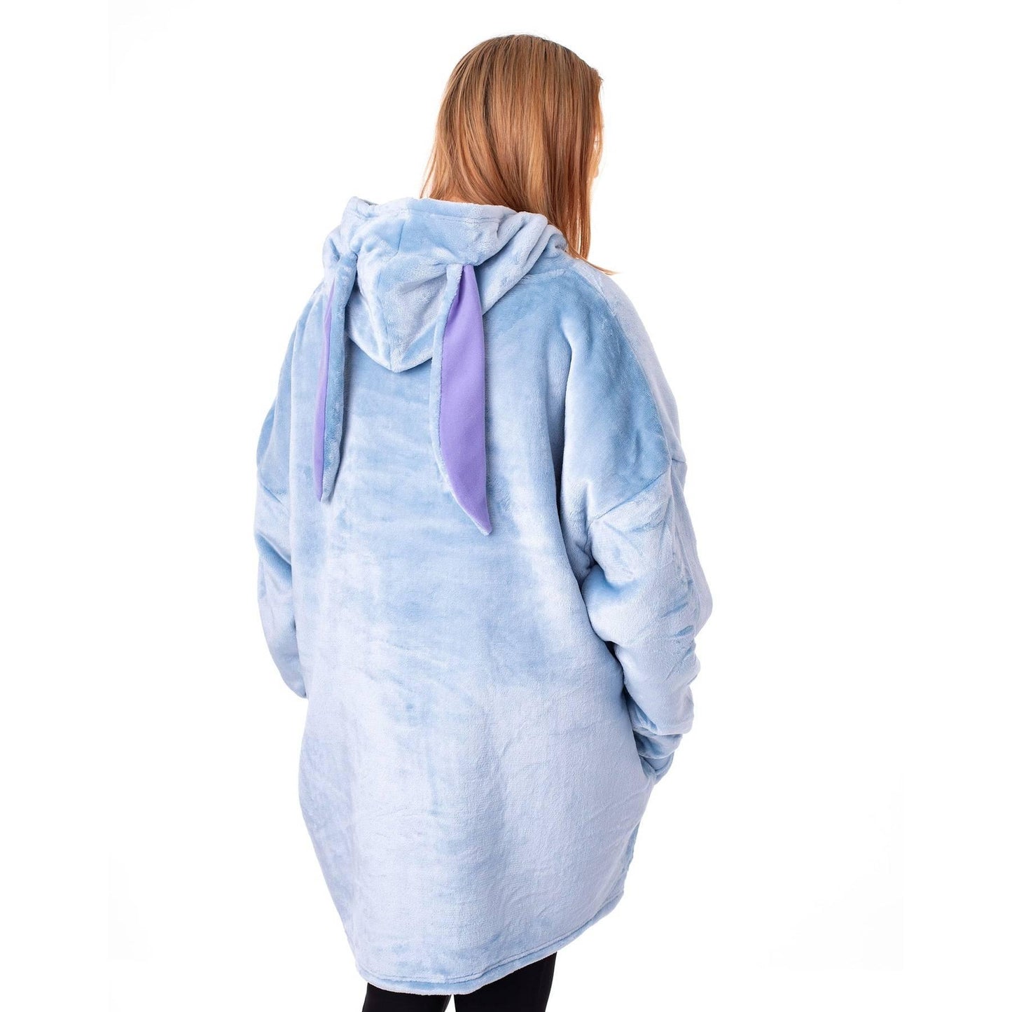 Blue - Back - Winnie the Pooh Womens-Ladies Eeyore Blanket Hoodie