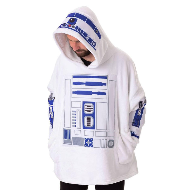 White - Front - Star Wars Unisex Adult R2-D2 Blanket Hoodie