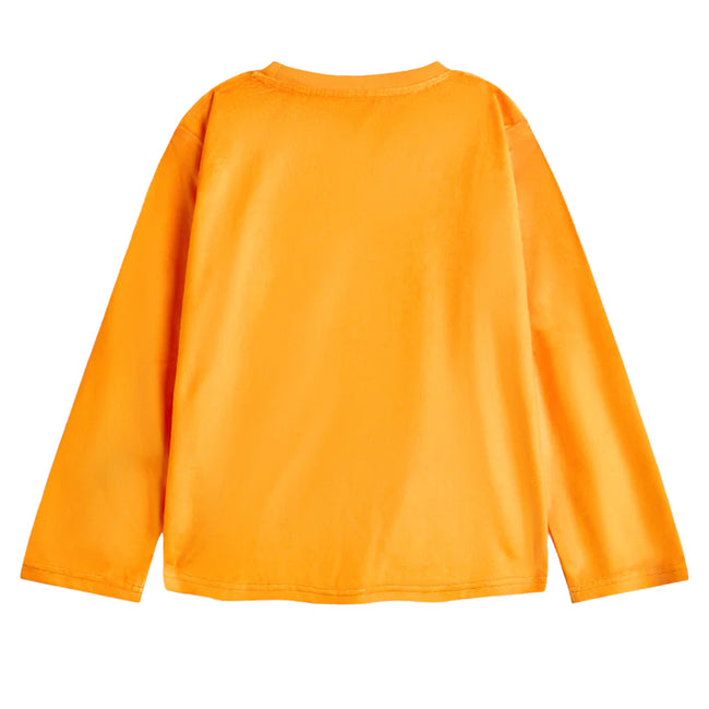 Orange - Back - Garfield Childrens-Kids Big Face Long Pyjama Set