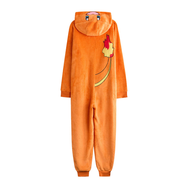 Orange - Back - Pokemon Childrens-Kids Charmander All-In-One Nightwear