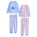 Pink-Blue - Front - Lilo & Stitch Girls Stitch & Angel Long Pyjama Set (Pack of 2)