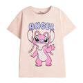 Pink-Blue - Pack Shot - Lilo & Stitch Girls Stitch & Angel Short-Sleeved T-Shirt (Pack of 2)