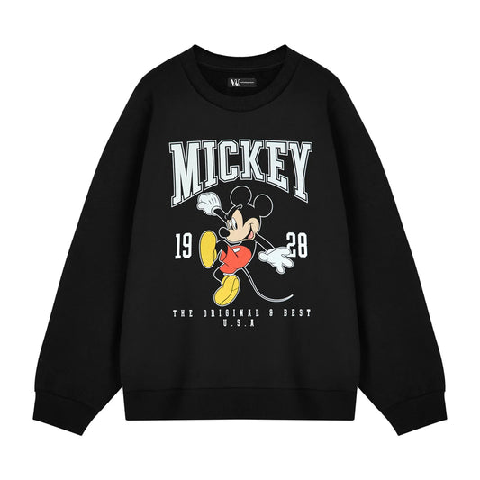 Black - Front - Disney Womens-Ladies Mickey Mouse Sweatshirt