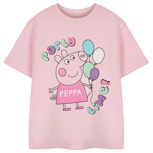 Pink - Front - Peppa Pig Girls Party Time Short-Sleeved T-Shirt