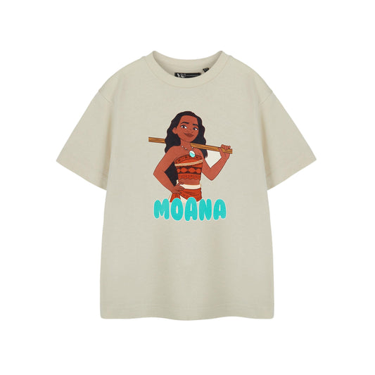 Oatmeal - Front - Moana Girls Short-Sleeved T-Shirt