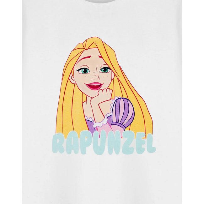 White - Pack Shot - Disney Princess Girls Rapunzel Short-Sleeved T-Shirt